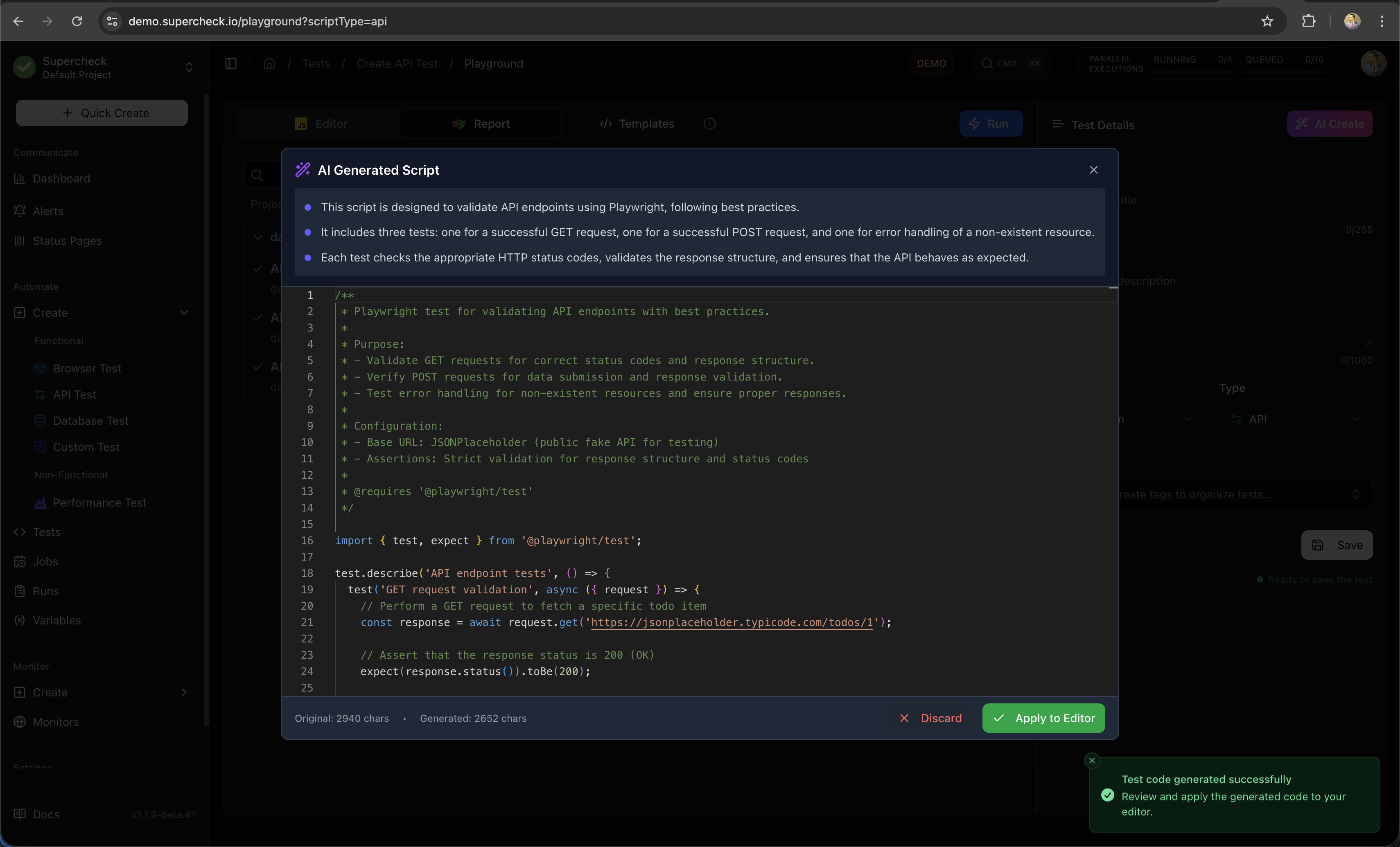 AI Create Result