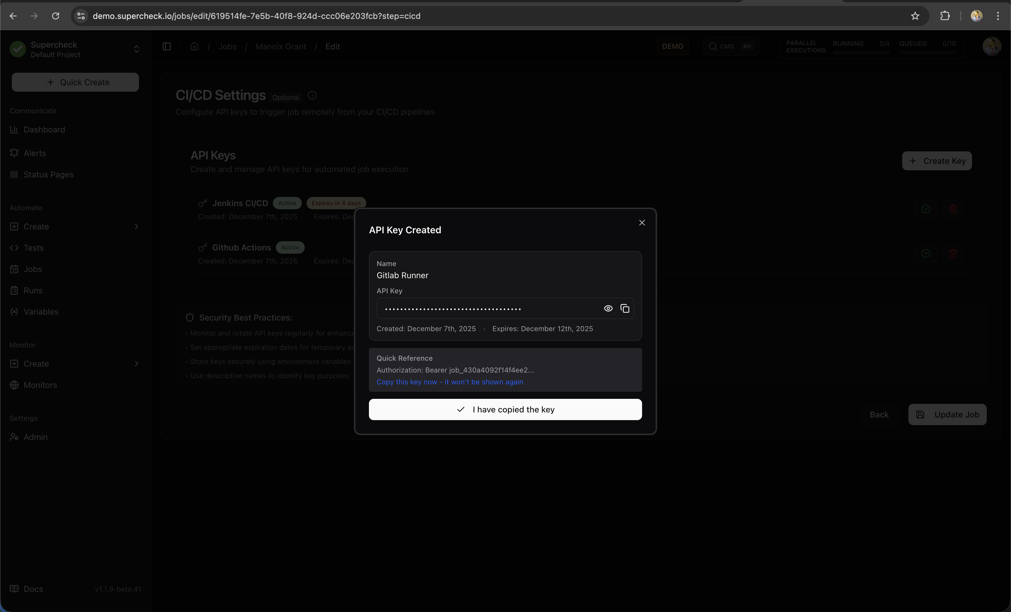 Generate API Key