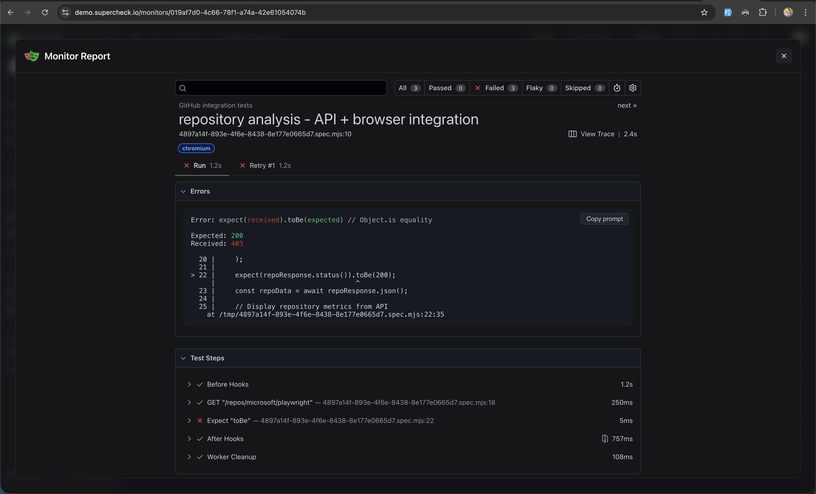 Monitor Report